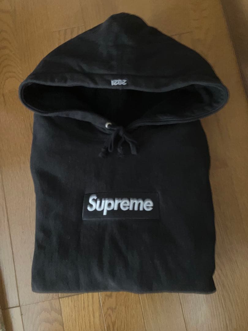 《美品》シュプリーム　SUPREME ボックスロゴパーカー21FW ブラック　M