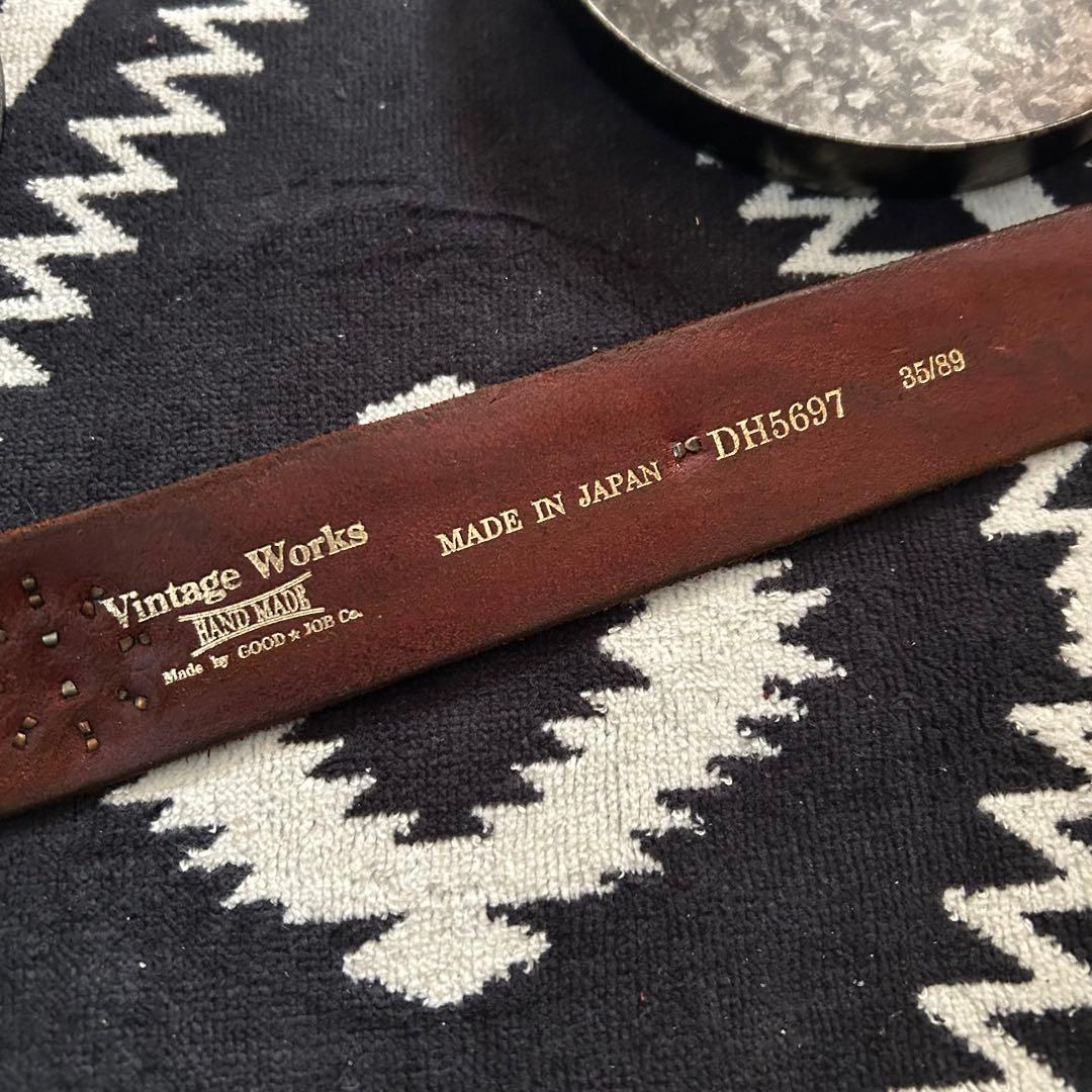 vintageworks スタッズベルト 茶芯 35/89 ヴィンテージワークス