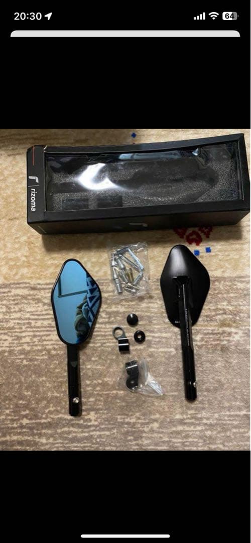 Rizoma風 バイクミラー 黒