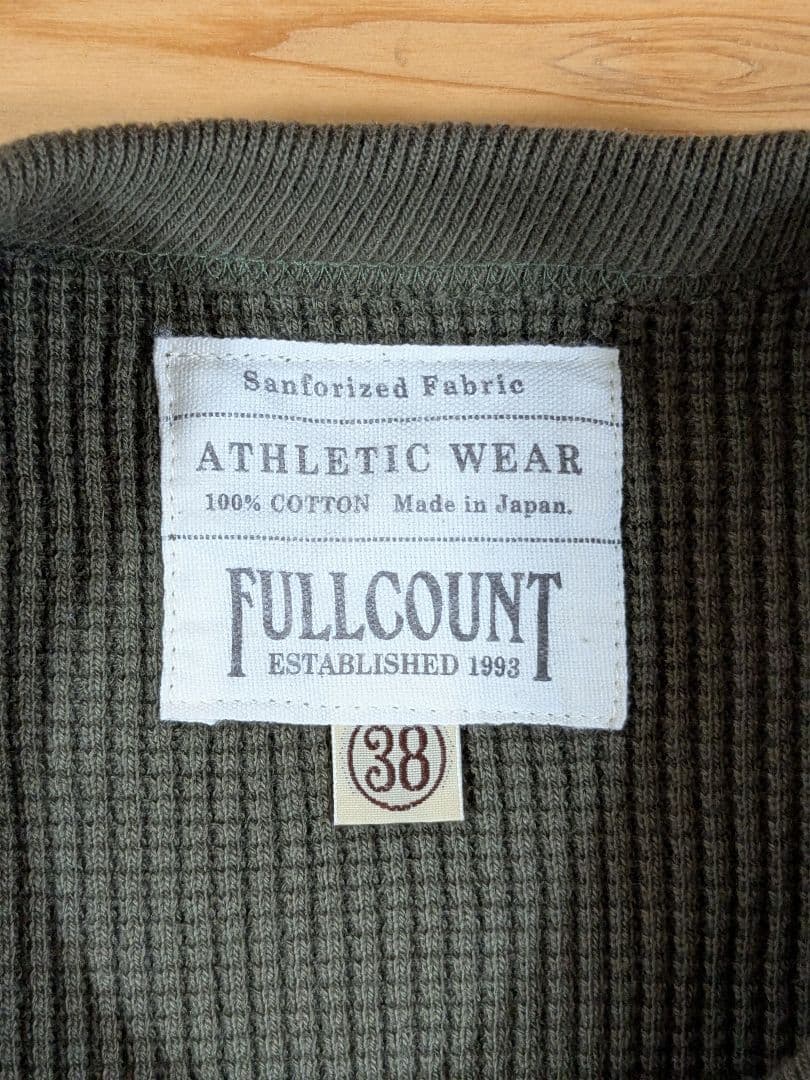 未使用FULLCOUNT(フルカウント)ヘビーウェイトワッフルT38オリーブ