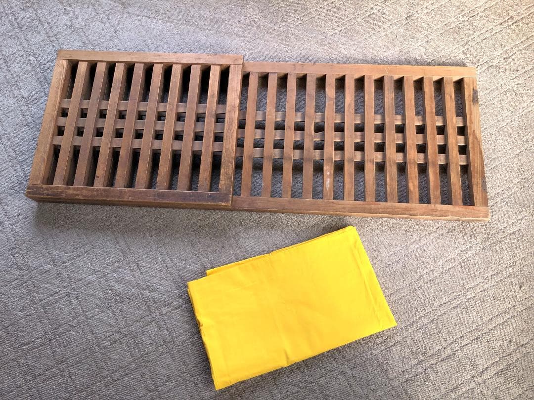 【 帳場格子 】　江戸末～昭和初期　開176×45ｃｍ　養生袋付き