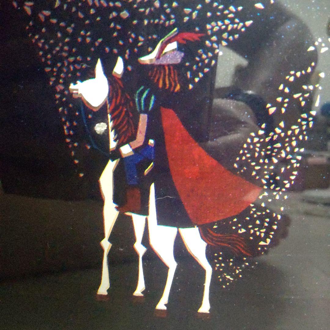 アンジェ　藤城清治 パブミラー 壁掛け 影絵作家の名作　巨匠　昭和レトロ