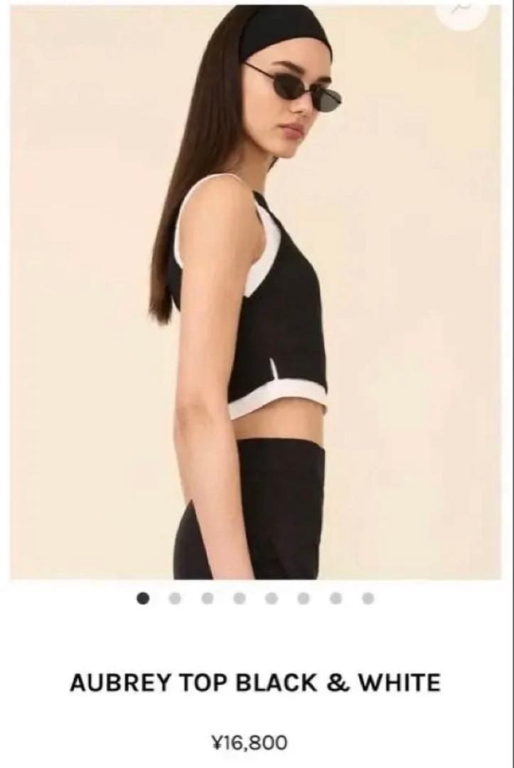 ヨガ・ピラティス NYLORA AUBREY TOP BLACK & WHITE M