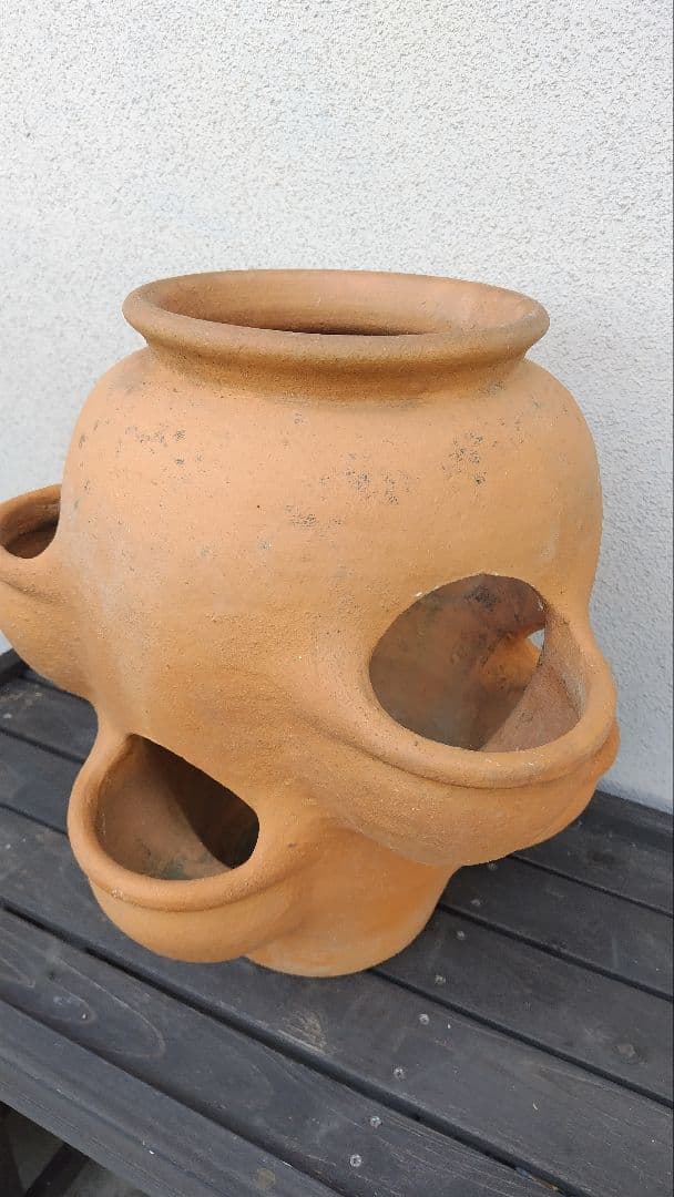 ストロベリーポット テラコッタ 素焼き 多段 高さ37cm