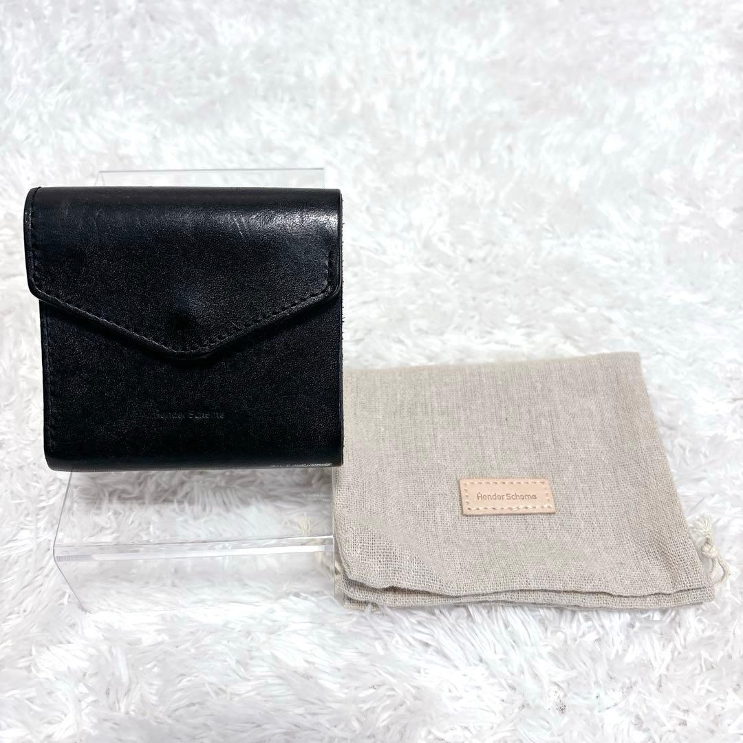 Hender scheme flap wallet ブラック レザー 折り財布