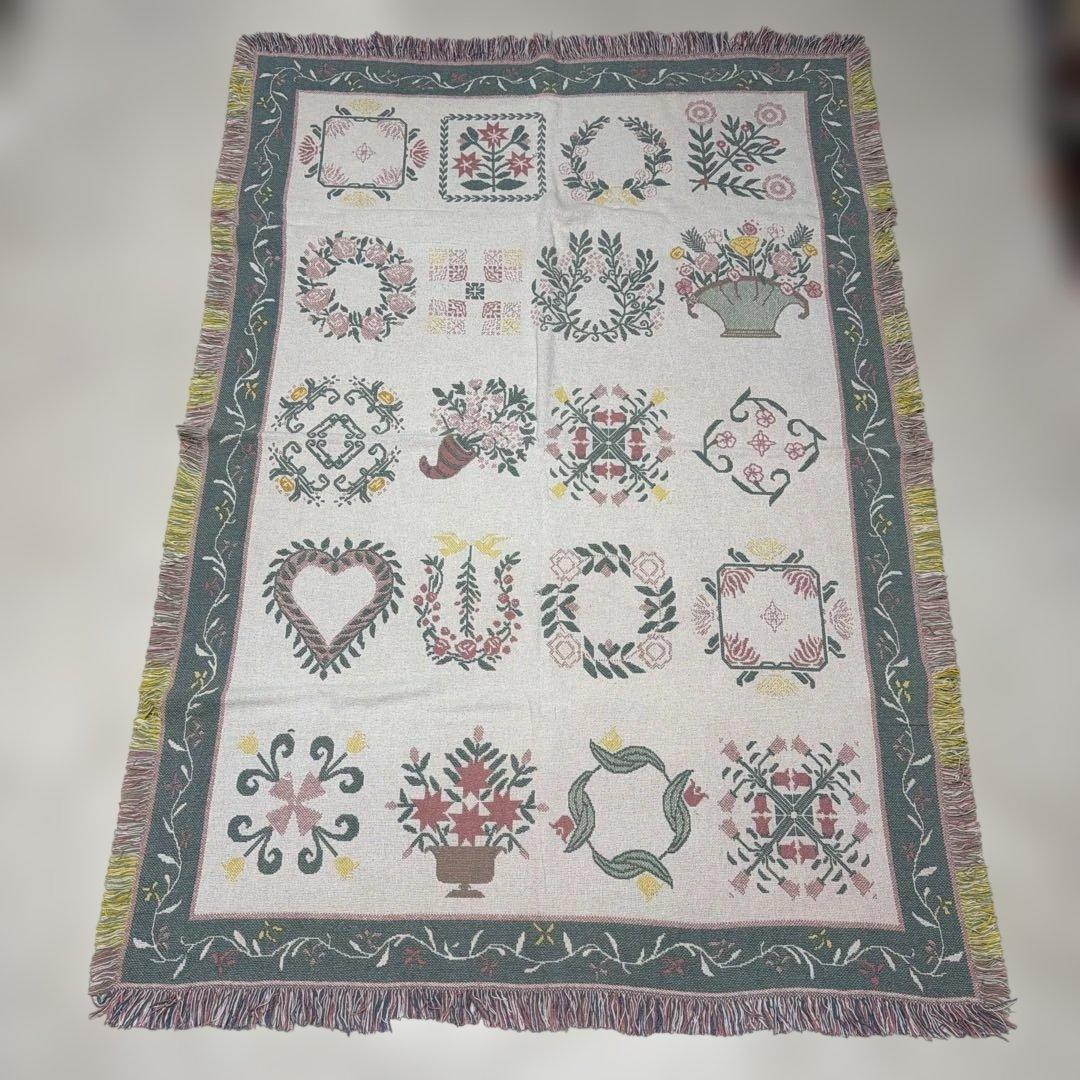 花　マルチカバー　ソファカバー　ヴィンテージラグ　170x120