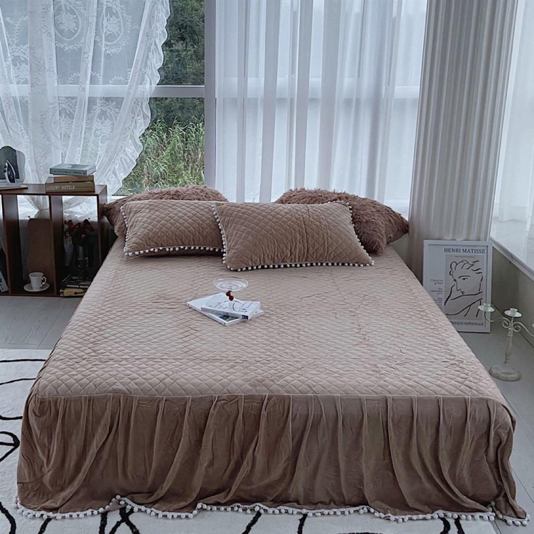 セミダブル フリースカバーセット ブラウン