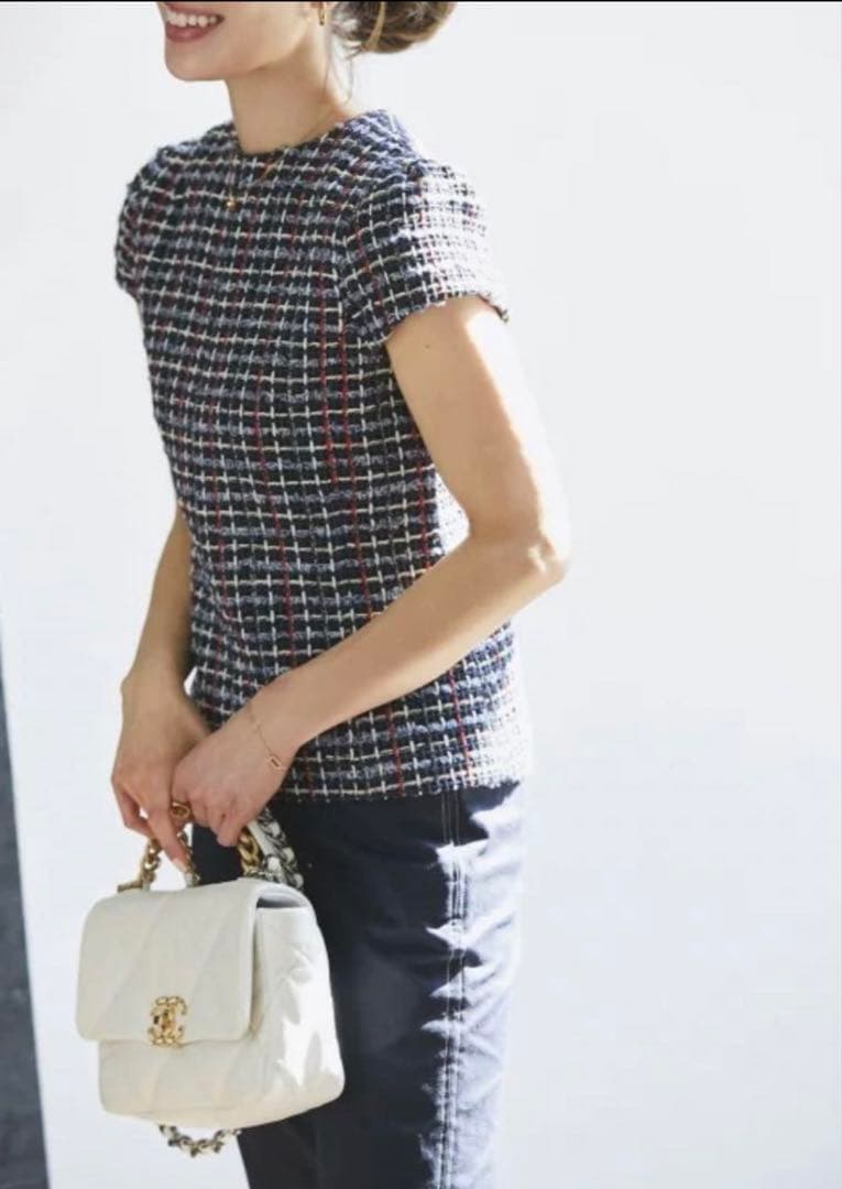 Mサイズ美品　SEVEN TEN by MIHO KAWAHITO ツイード　紺