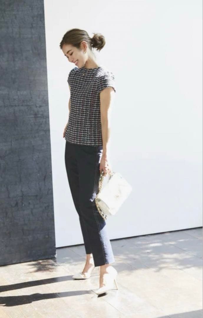 Mサイズ美品　SEVEN TEN by MIHO KAWAHITO ツイード　紺