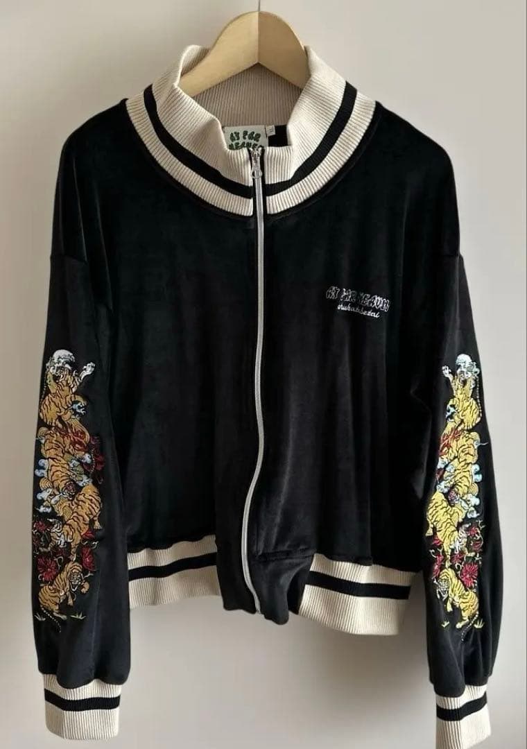 チュウカタベタイ　ベロアスカジャン　メンズXLサイズ