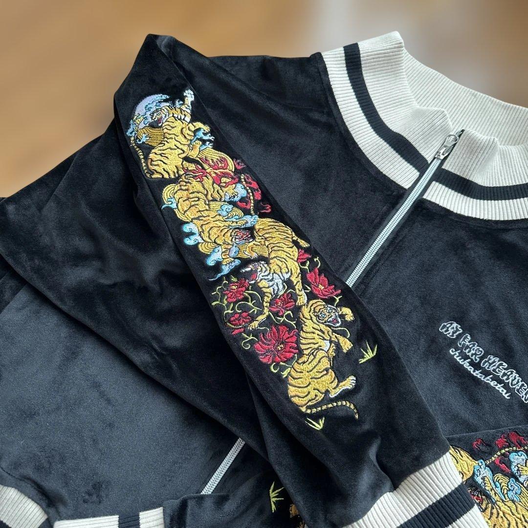 チュウカタベタイ　ベロアスカジャン　メンズXLサイズ