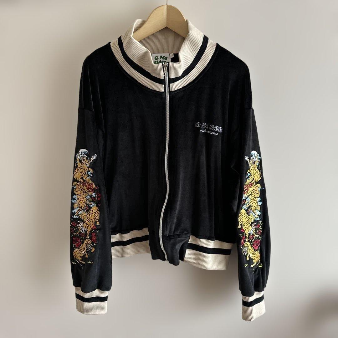 チュウカタベタイ　ベロアスカジャン　メンズXLサイズ