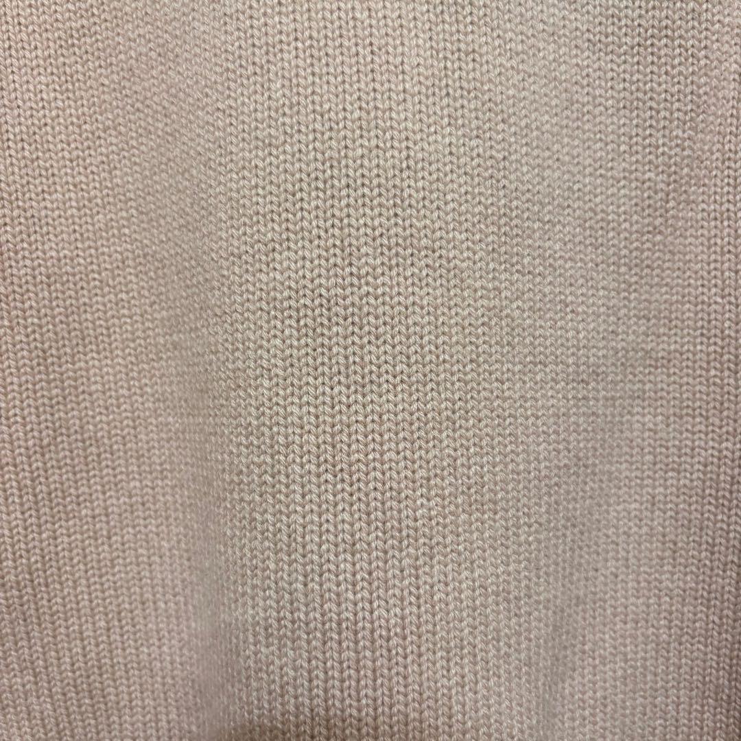 【HERMES】カシミヤ100% クルーネックニット ピンクベージュ 長袖 34