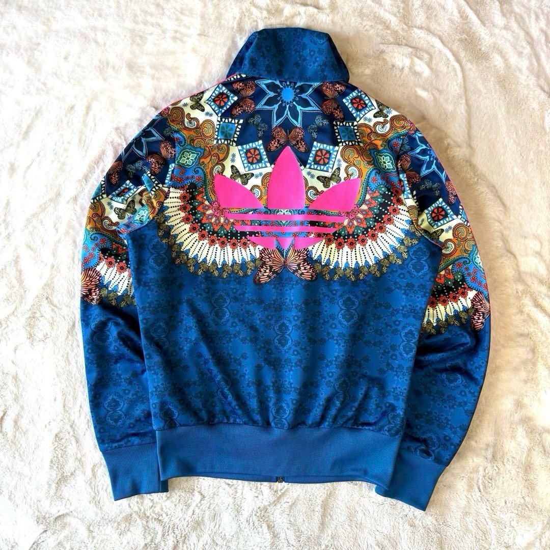 adidas アディダス　L トラックジャケット　ファイヤーバード￼ 総柄　ロゴ
