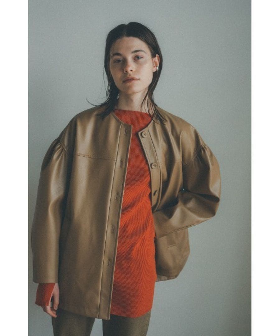 ジャケット・アウター VOLUME SLEEVE LEATHER BLOUSON