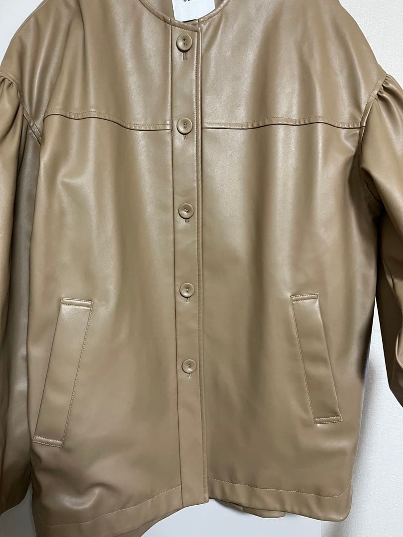 ジャケット・アウター VOLUME SLEEVE LEATHER BLOUSON