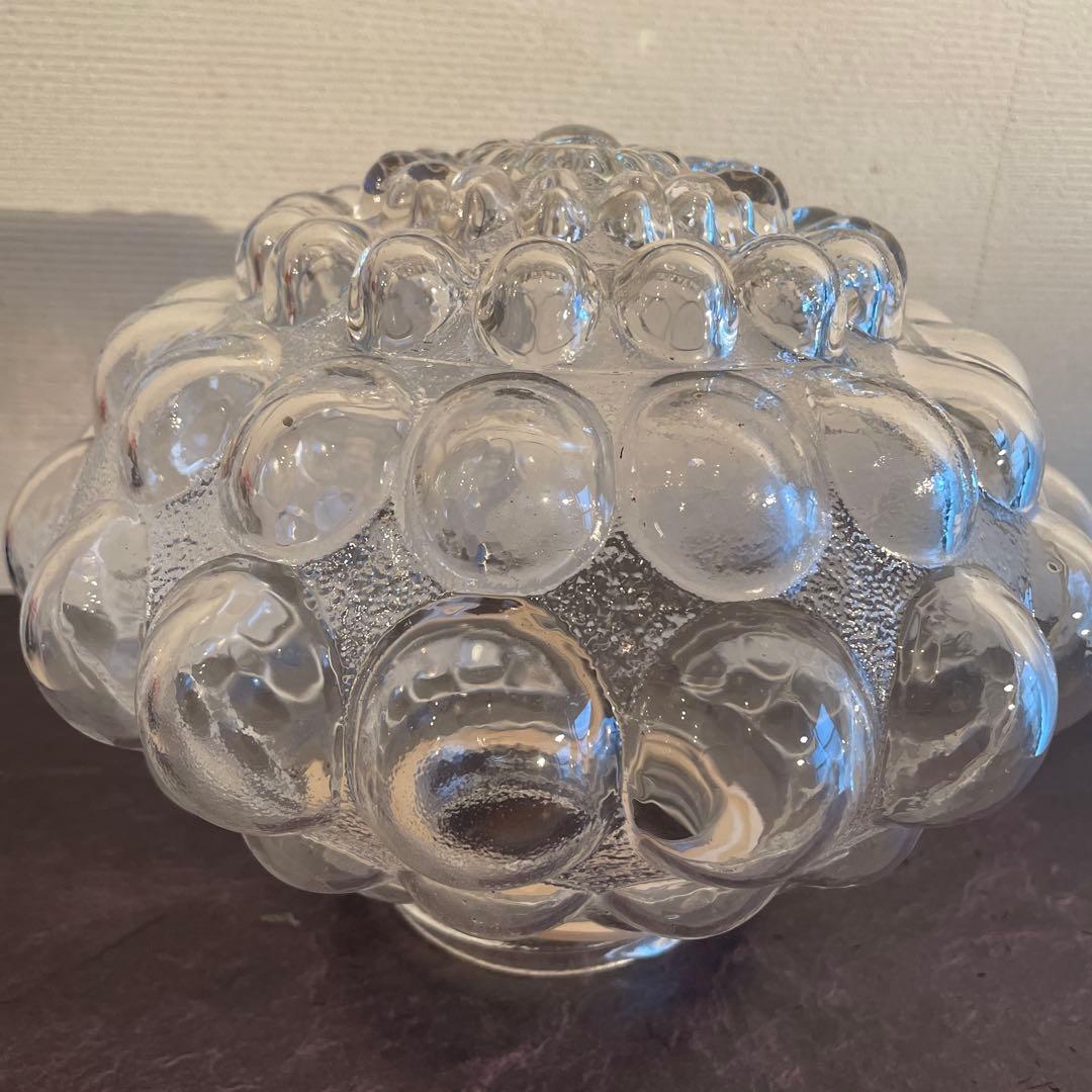 【ヴィンテージ】昭和レトロ クリアガラス バブルガラス シーリングライト 気泡