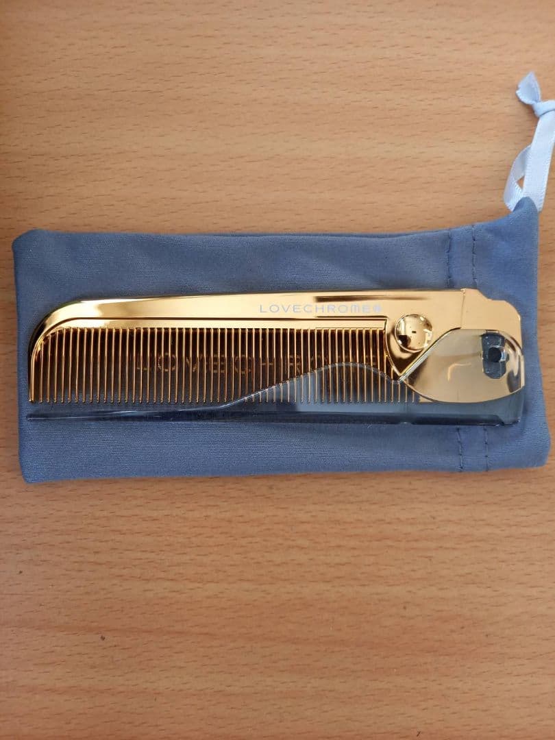 LOVECHROME K24GP ヘアコーム ゴールド折りたたみ