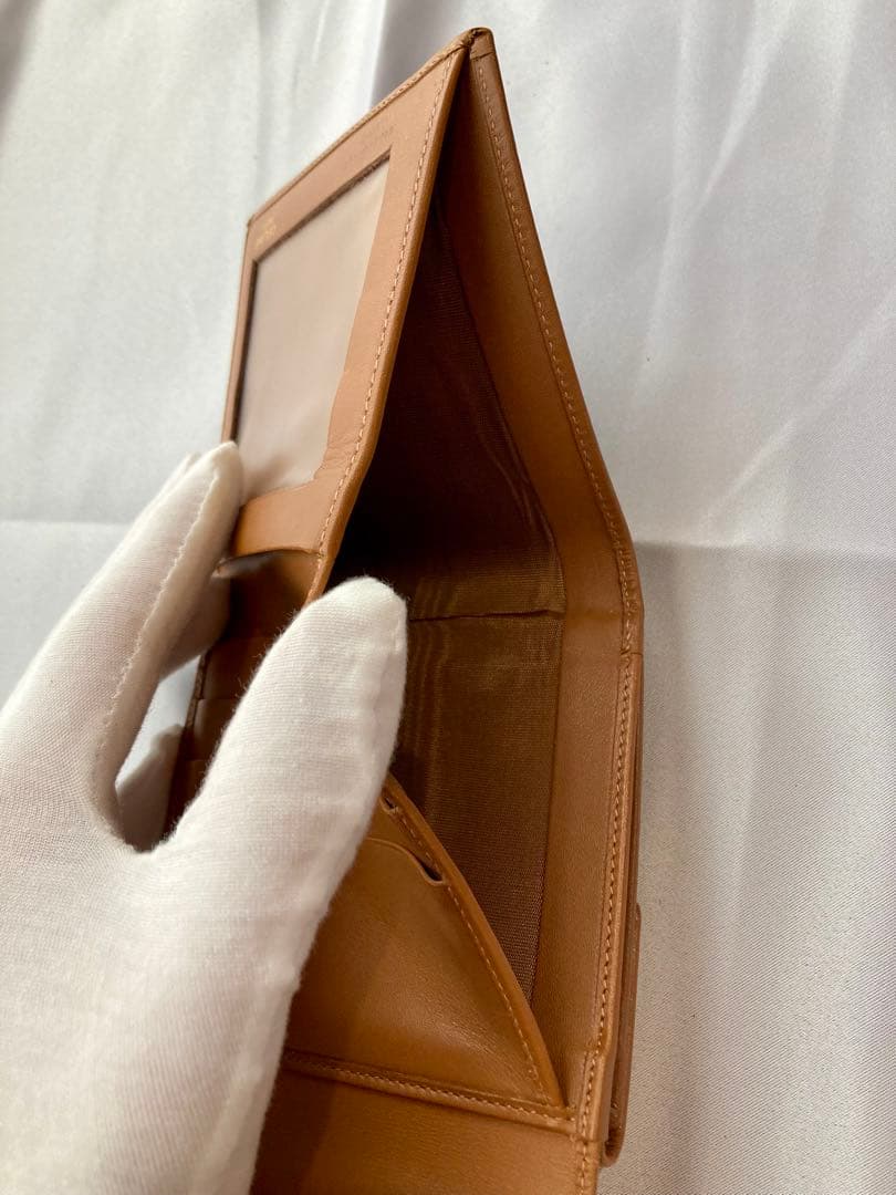 セリーヌ　三つ折り財布　レザー　茶色