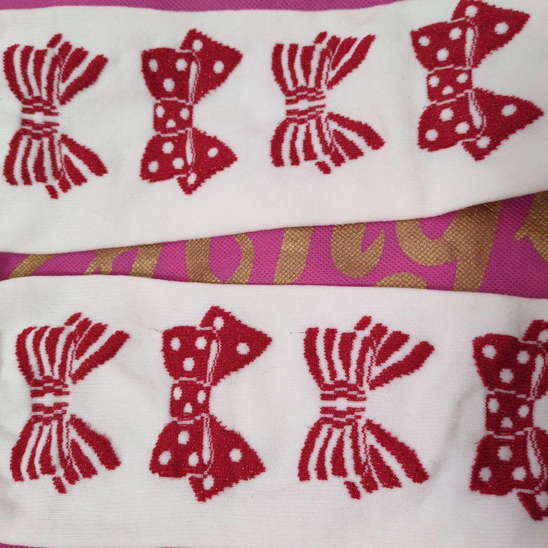 Angelic Pretty ポップリボンオーバーニー　シロ×アカラメ×シロ