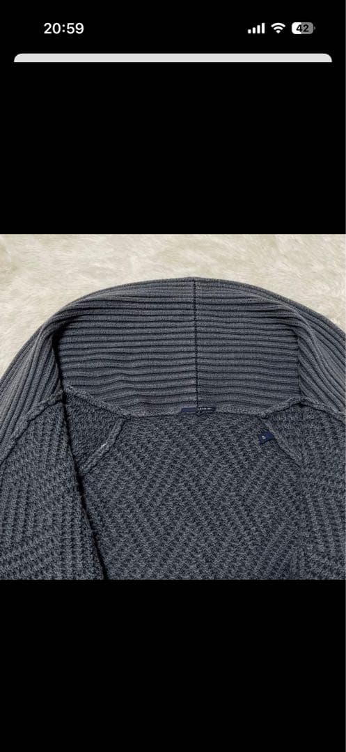 美品　メンズ　LARDINI ラルディーニ　ガウン　カーディガン　ベルト　ウール