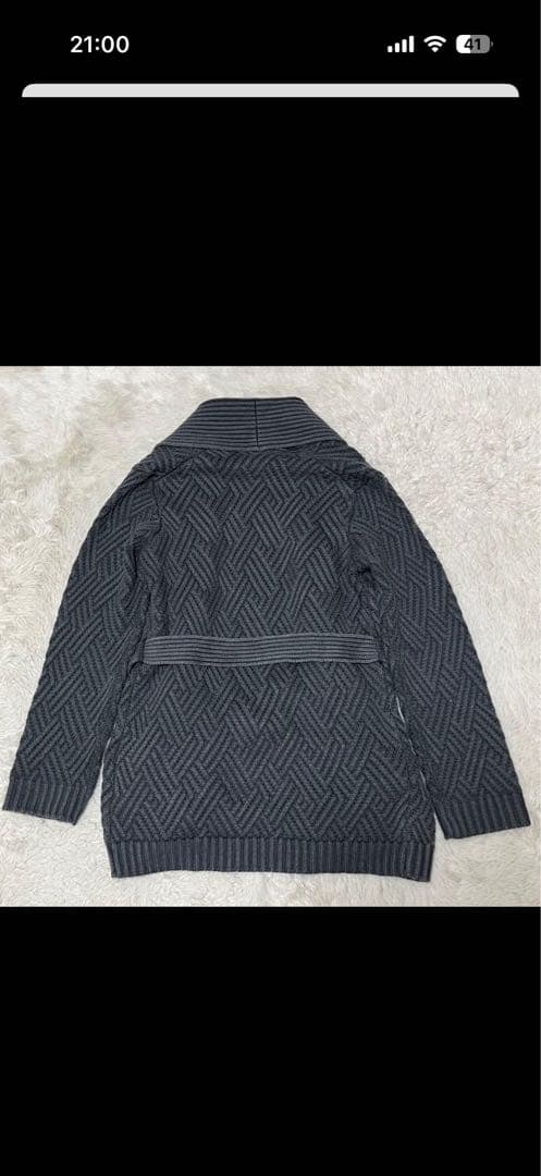 美品　メンズ　LARDINI ラルディーニ　ガウン　カーディガン　ベルト　ウール