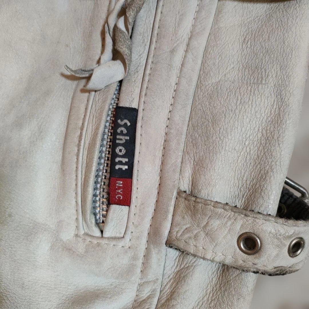 現行タグモデル　ダメージ加工　Schott 立襟 シングルライダース　上野商会