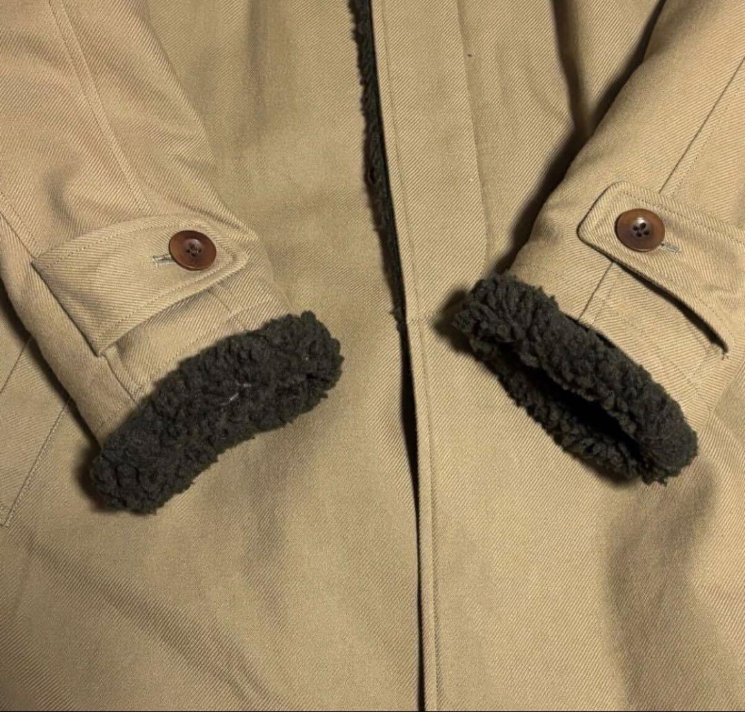 kolor BEACON アーミーサージ ボア ステンカラー コート ベージュ