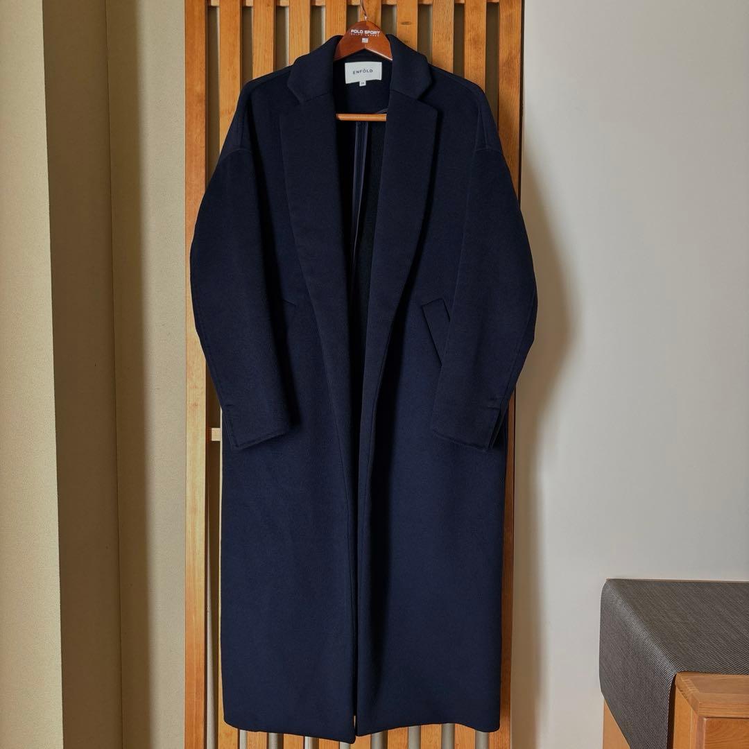 ENFOLD トップリバーチェスターコート【ネイビー:38】
