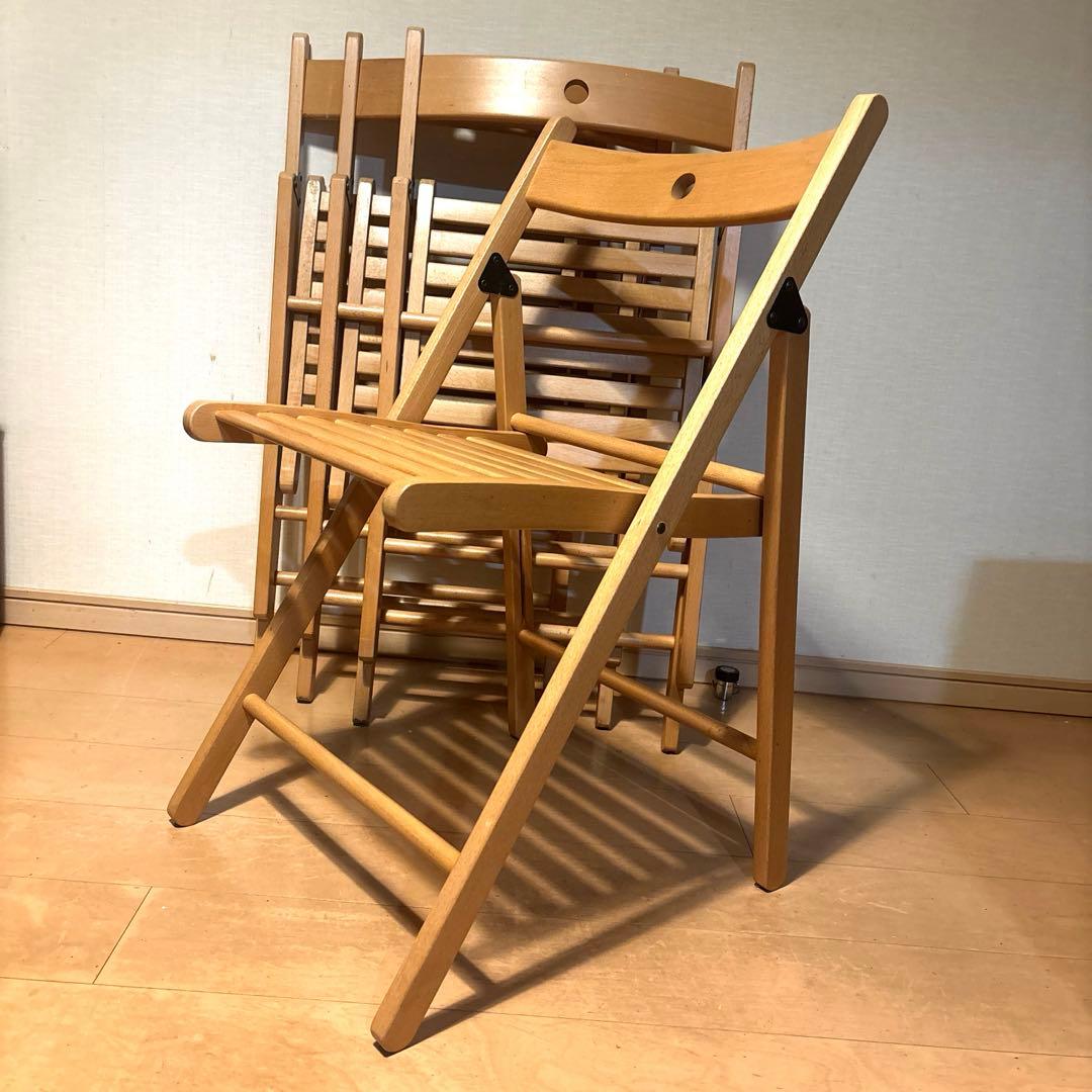 9/12まで！IKEA FROSVIフロースヴィ 折りたたみ椅子4脚まとめ売り