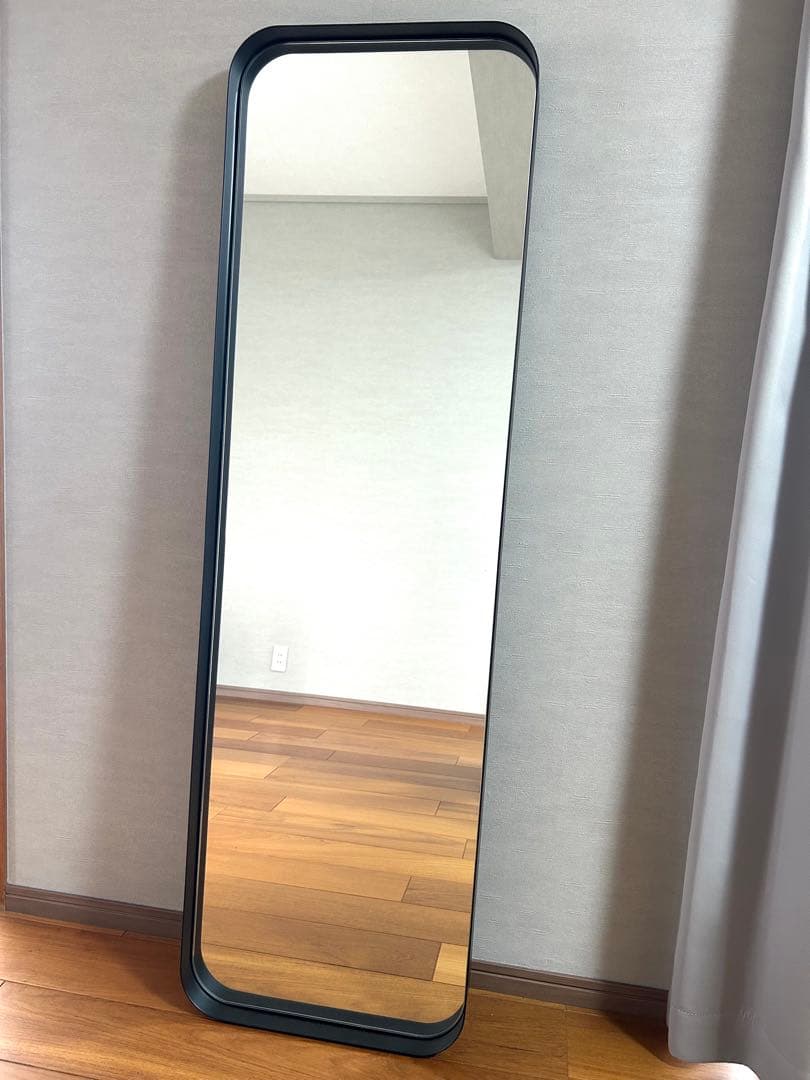 関家具　フロームミラー　ブラック 幅45cm 高150cm スタンドミラー