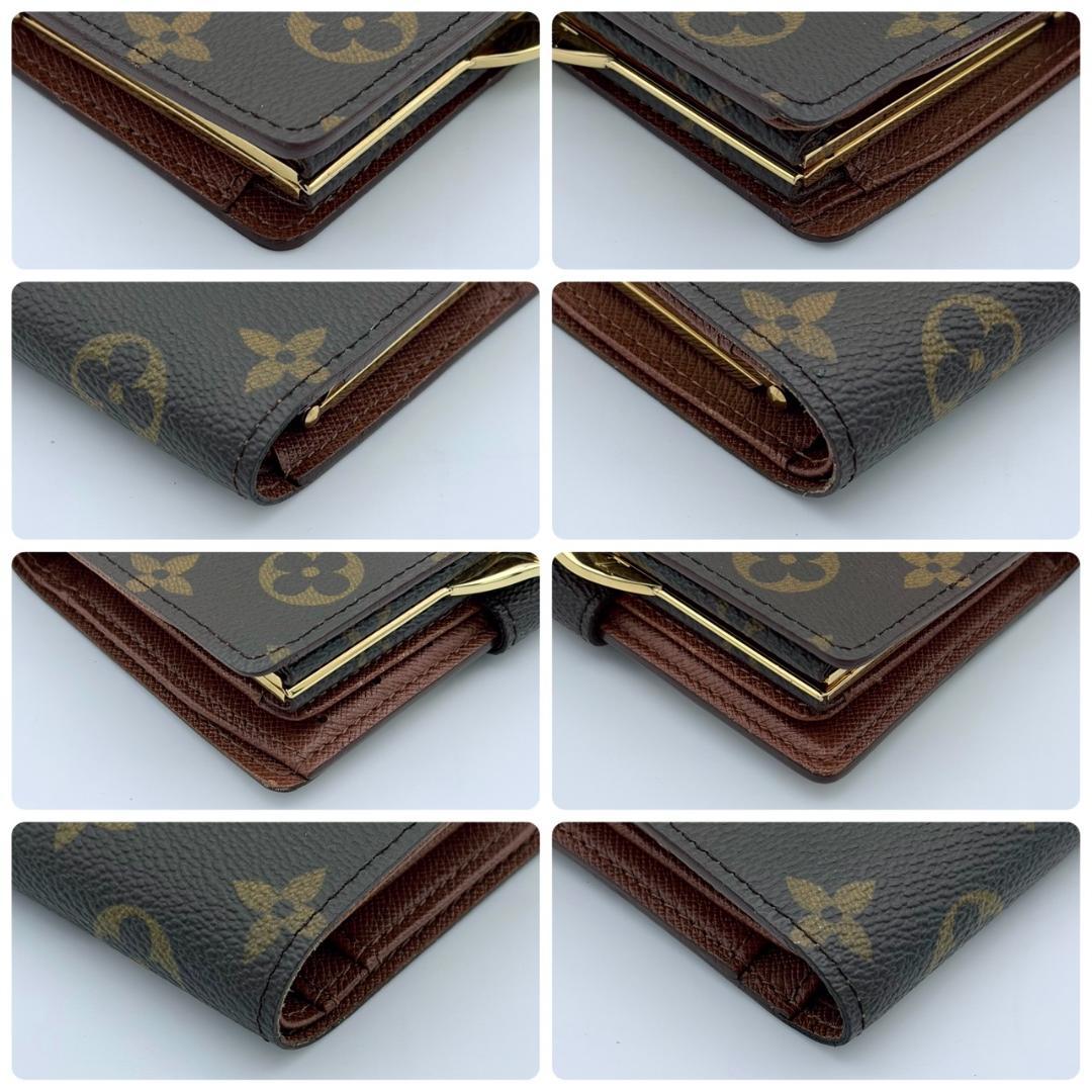 ルイヴィトン モノグラム ポルトフォイユ ヴィエノワ 二つ折り財布 がま口 茶