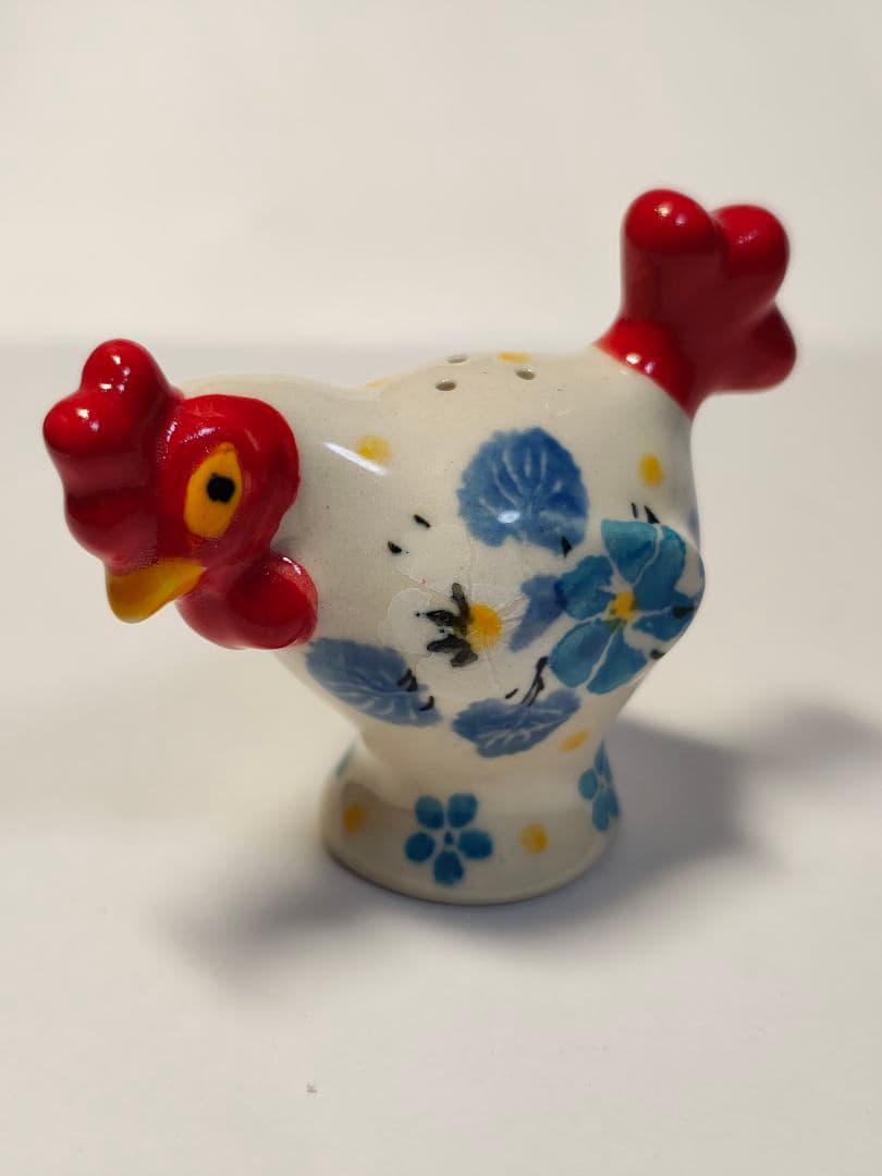 ポーリッシュポタリー　「ニワトリ　オス　メス」