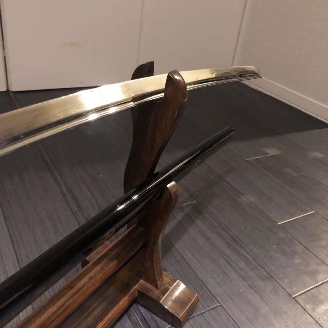 高級模造刀　樋有刀身 白拵え　居合刀　太刀　本格模造刀　紋様入り鞘