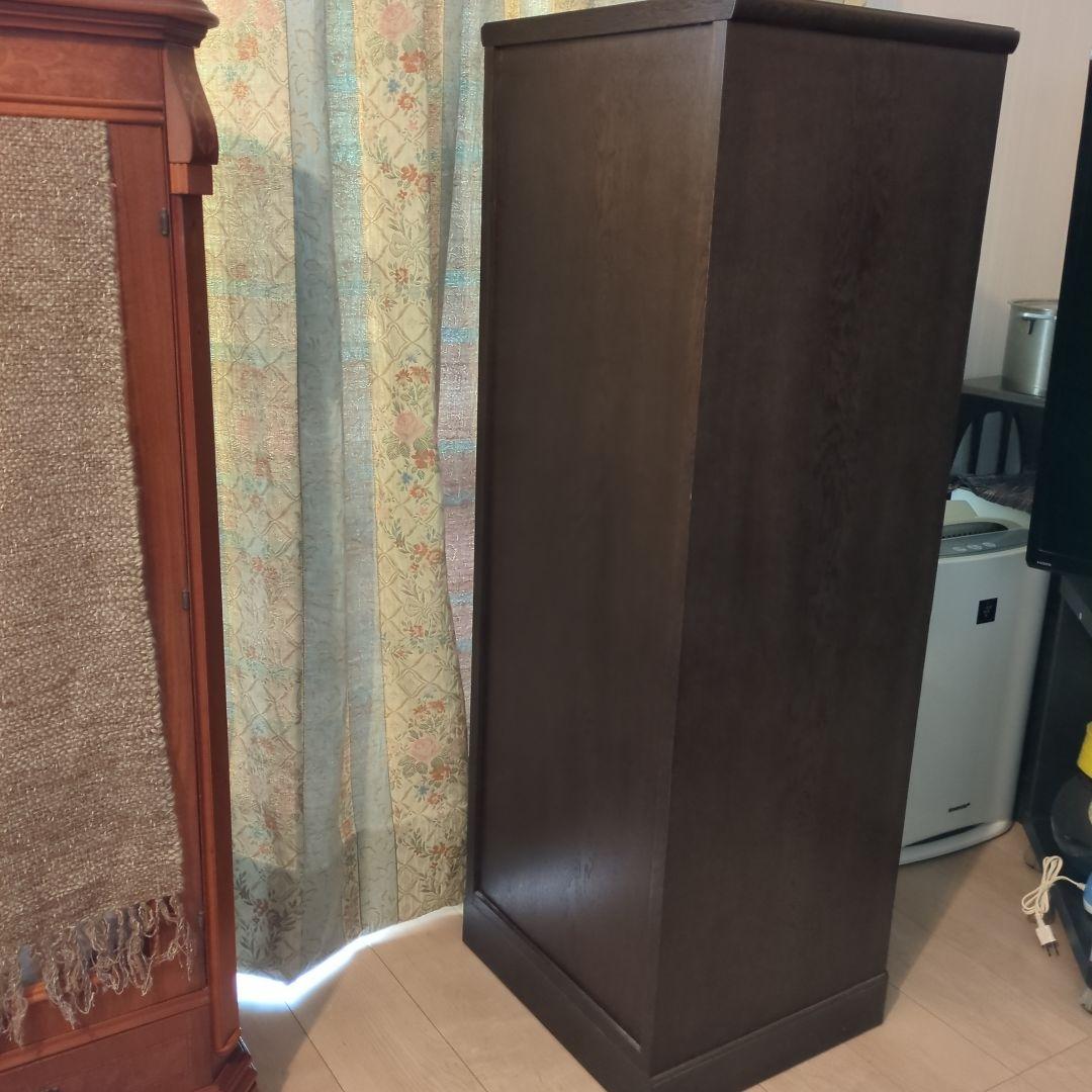 ダークブラウン 桐5段タンス 木製