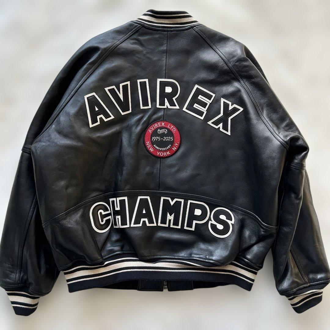 【希少2XL】アヴィレックス　50周年　バーシティジャケット レザージャケット
