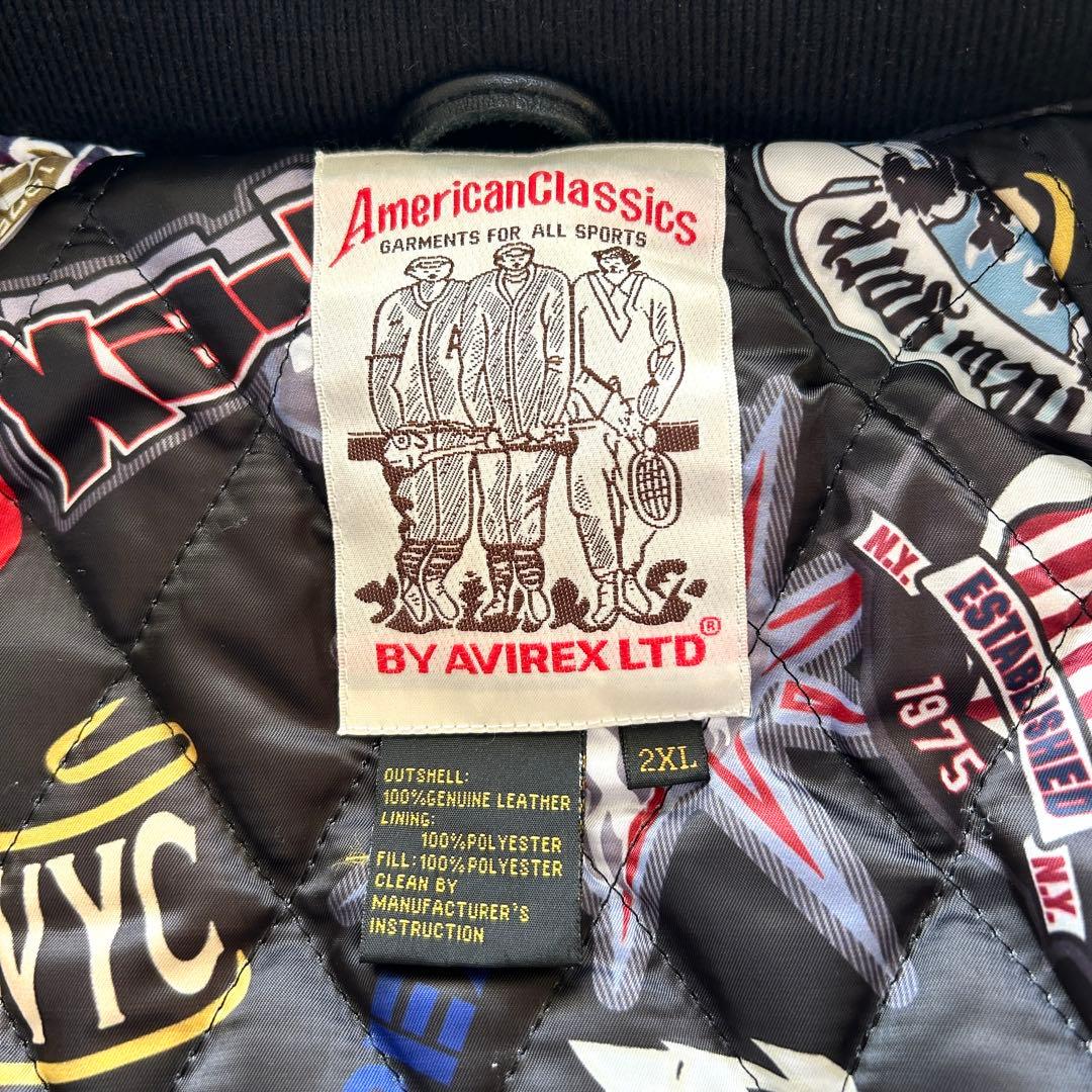 【希少2XL】アヴィレックス　50周年　バーシティジャケット レザージャケット