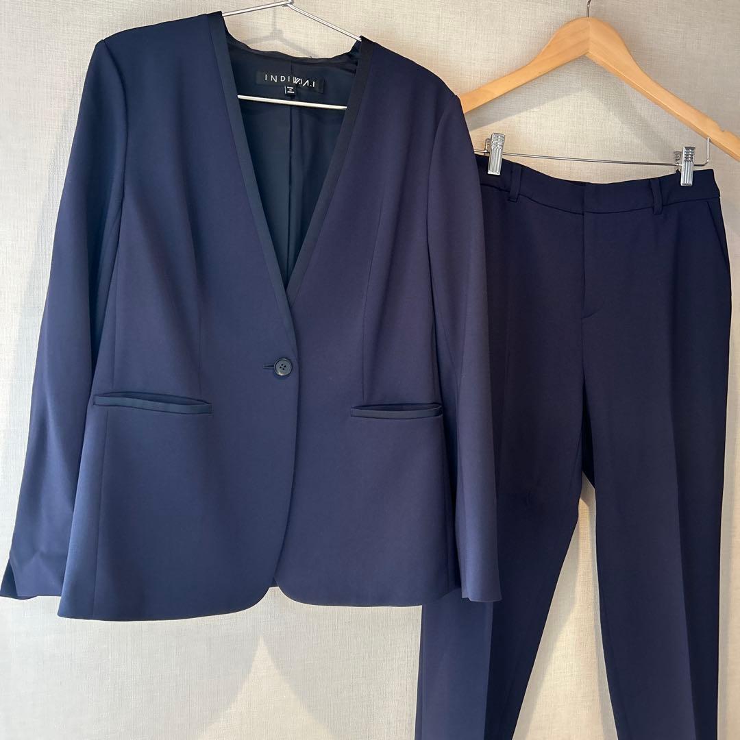 INDIVI／V.A.I ネイビー パンツスーツ L