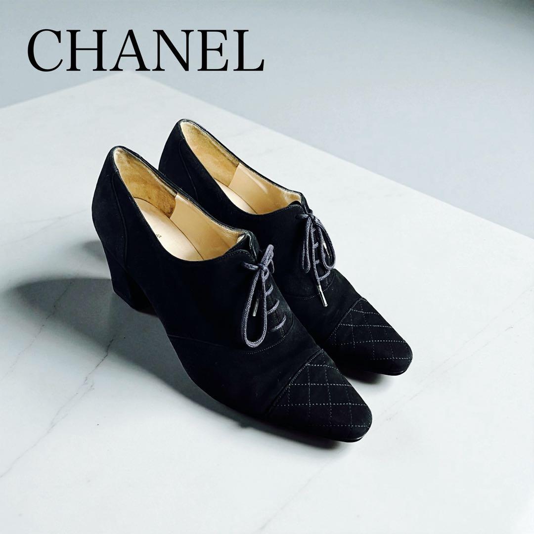 美品級✨ CHANEL シャネル スエード レースアップ シューズ 36