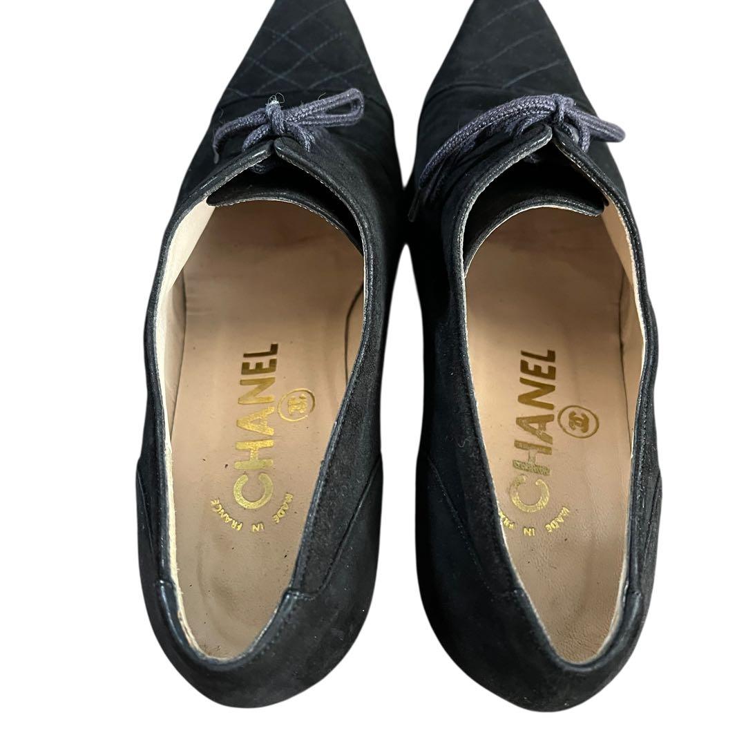 美品級✨ CHANEL シャネル スエード レースアップ シューズ 36