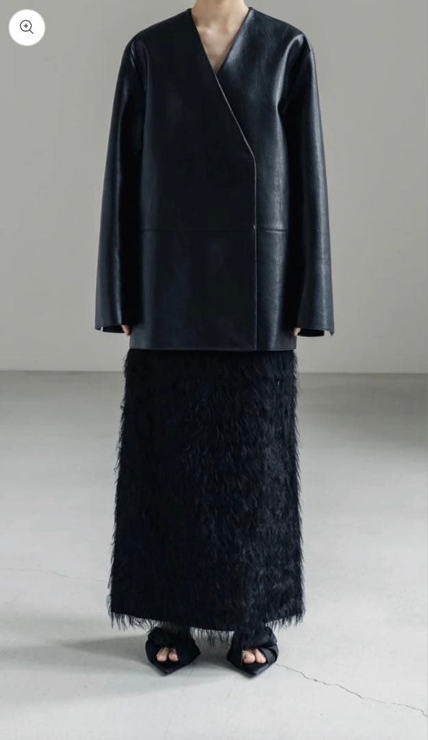 NEAU collarless leather jacket サイズ1 レザー