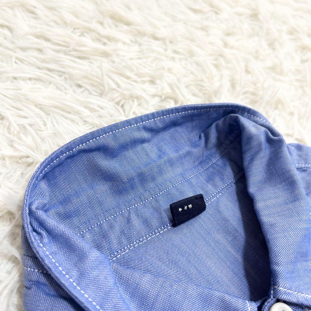 美品✨45R スーピマオックスの908オーシャンボタンダウンバスクプル ボーダー