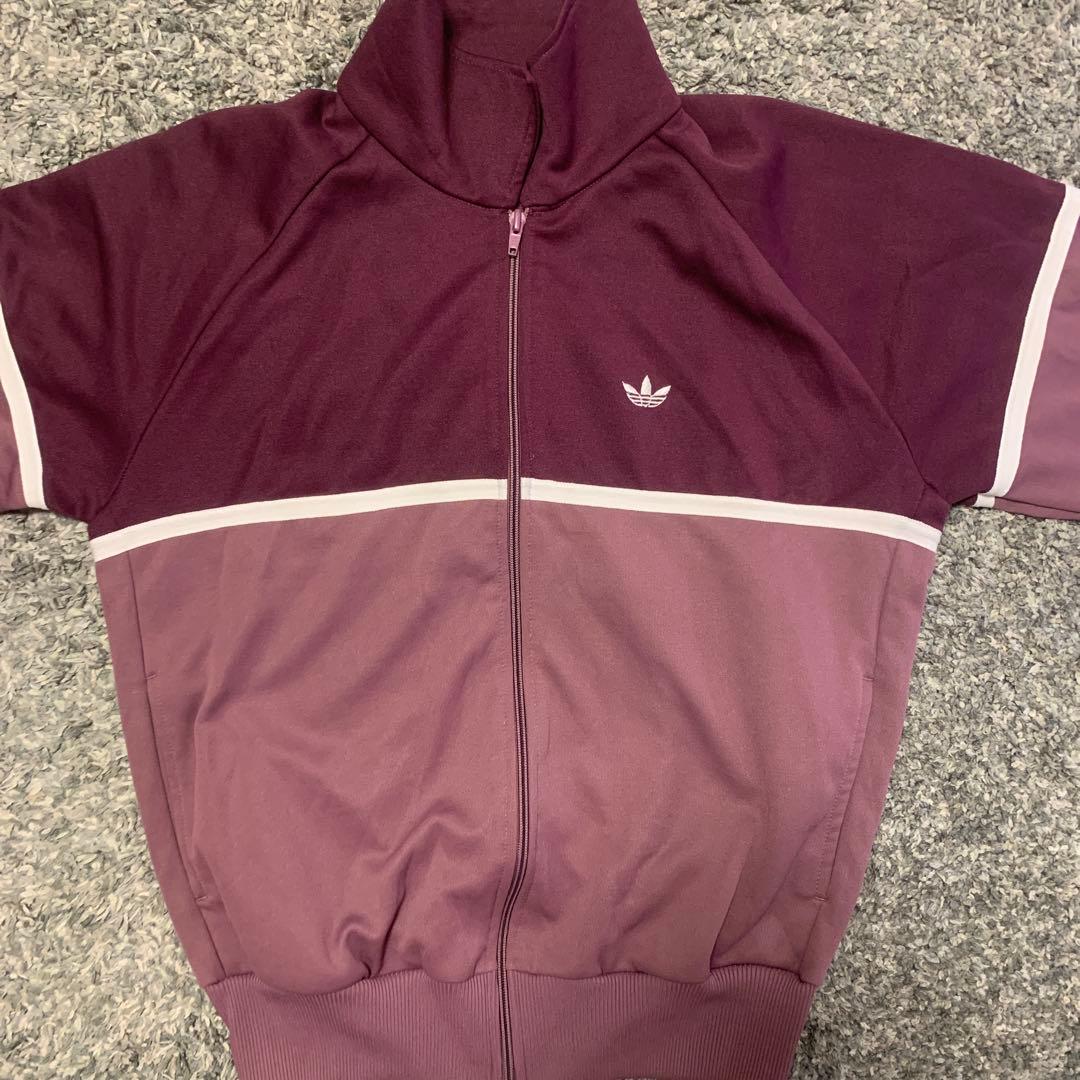 adidas パープル ジップアップジャケット