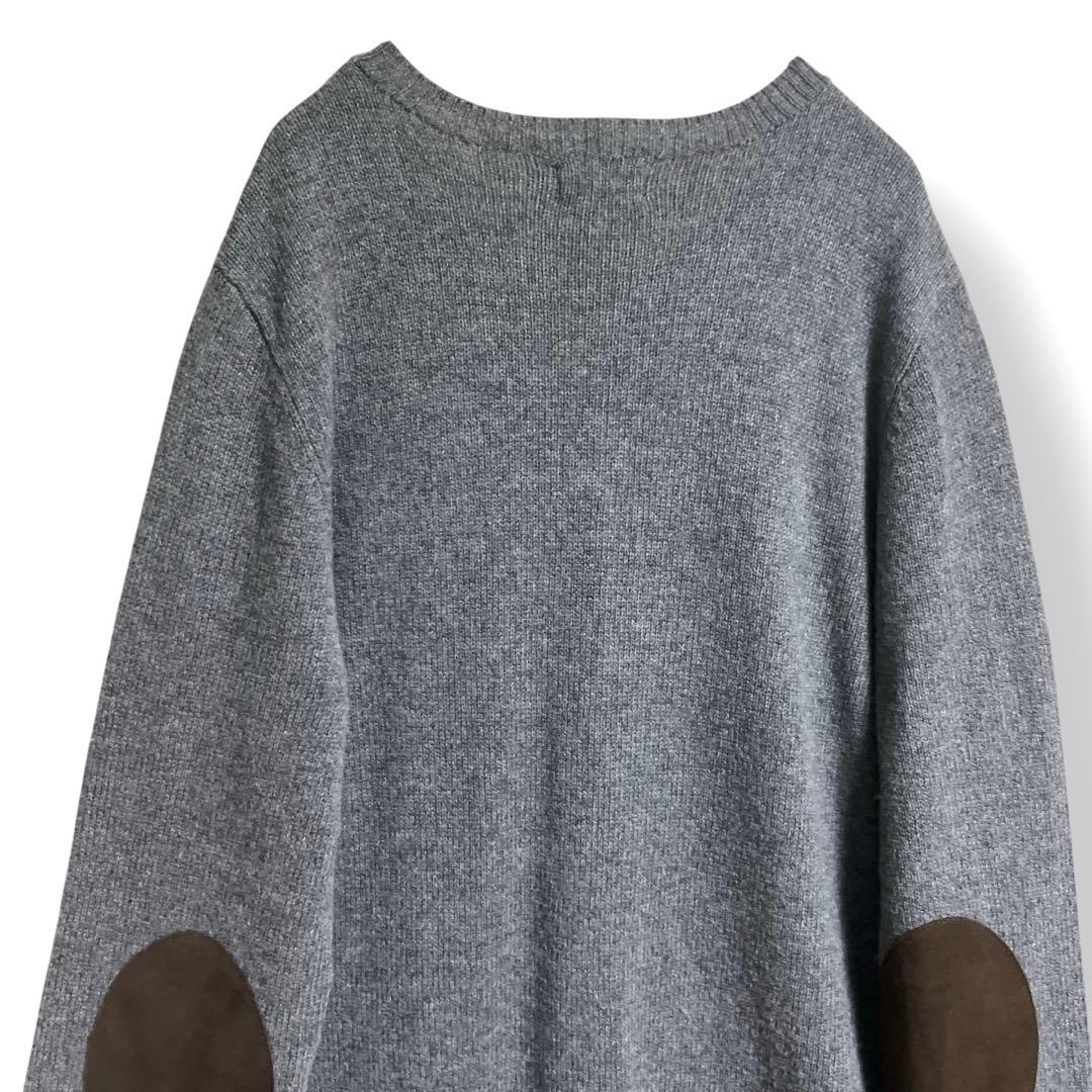 【未使用級】ポロラルフローレン カシミヤウール エルボーパッチ ニットワンピース