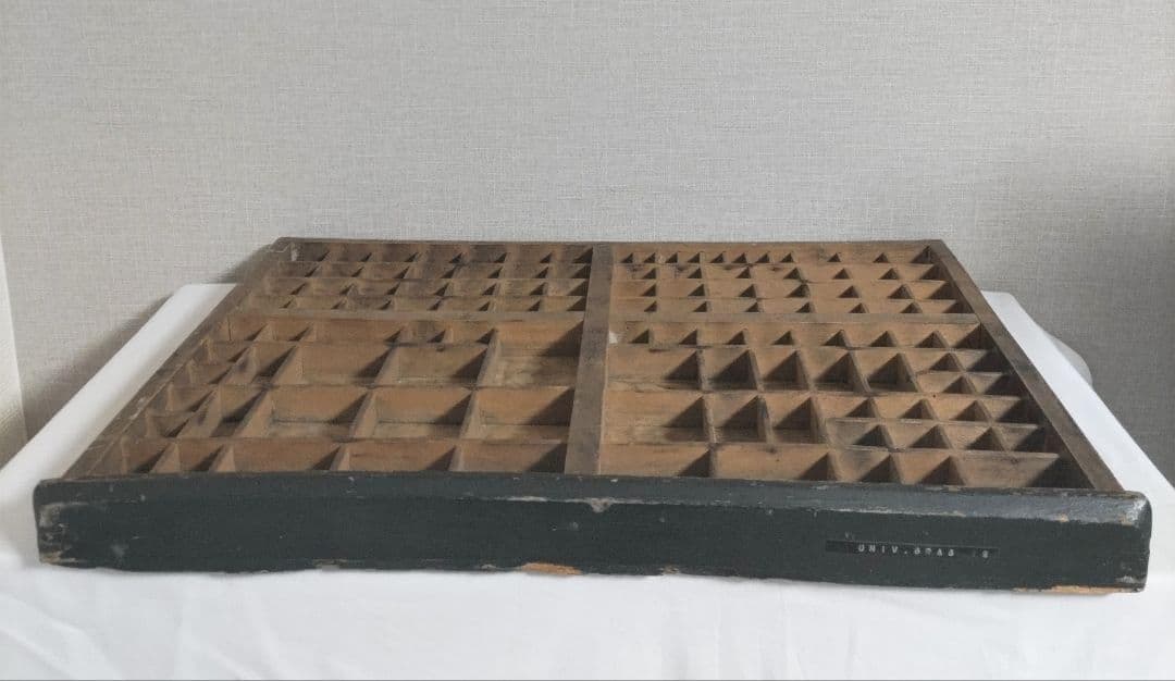 古い　木製 プリンタートレイ　アンティーク 　海外　トレー　ディスプレイ棚