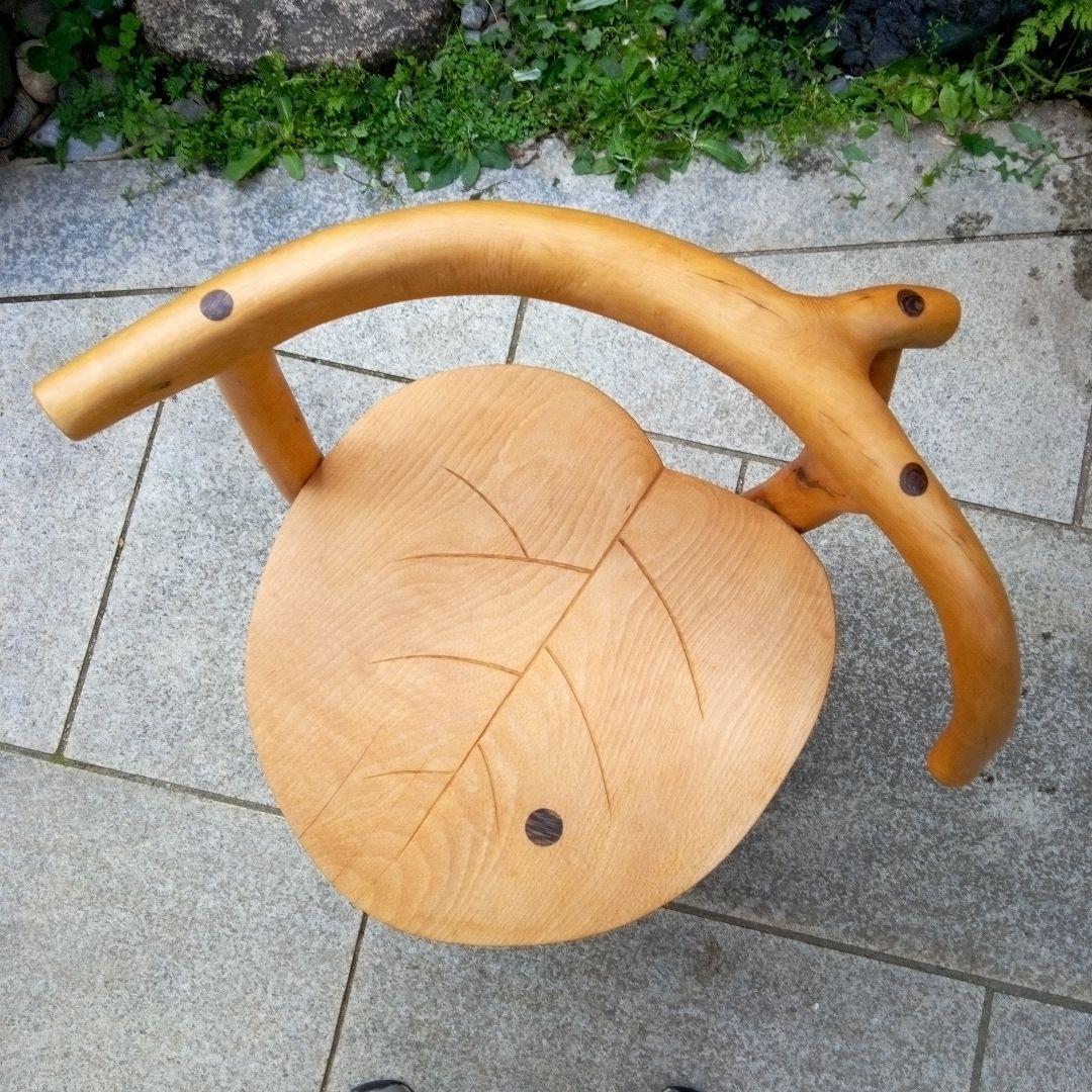 自然木の椅子　芸術作品　家具　ハンドメイド　木の癒し　一点物