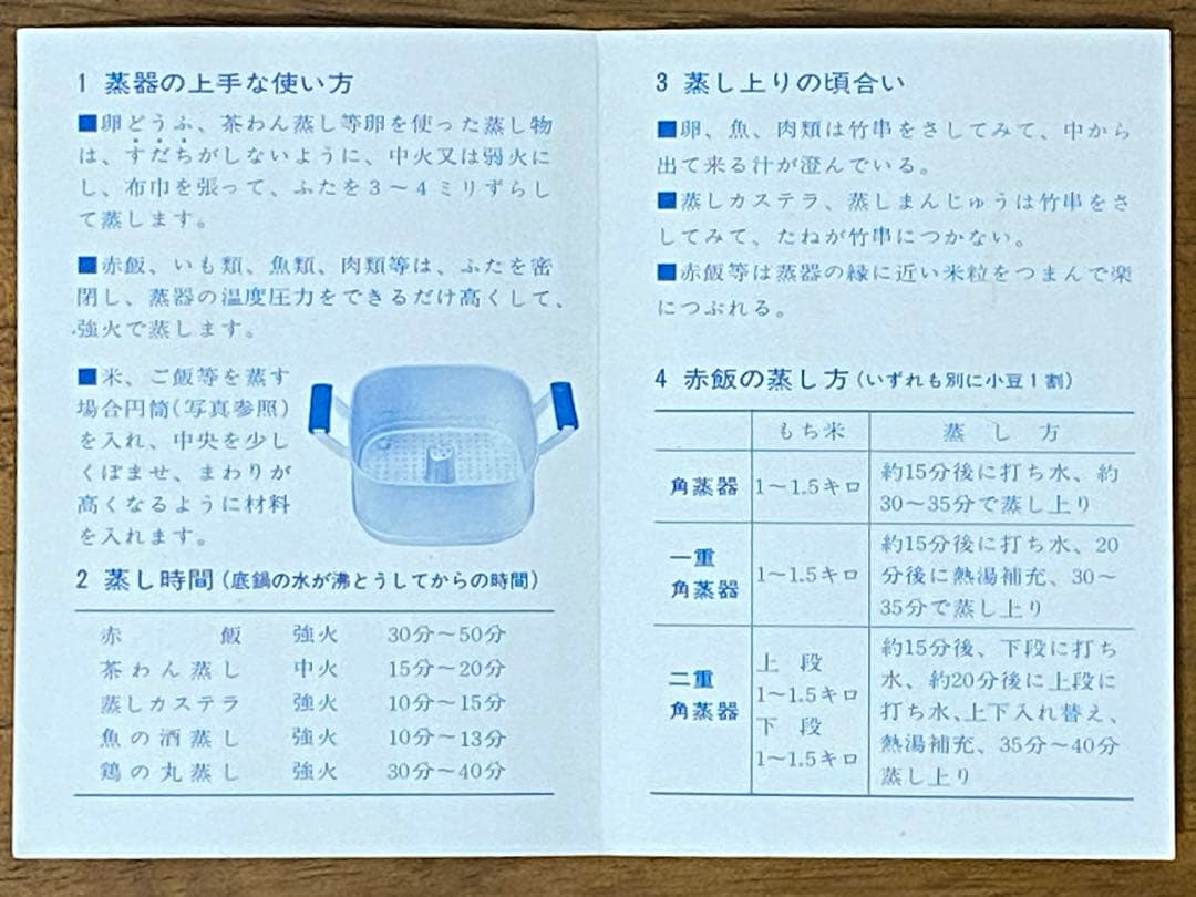 フジマル　二重角蒸器　内径22cm高さ11cmの二段【新品　未使用　昭和レトロ】