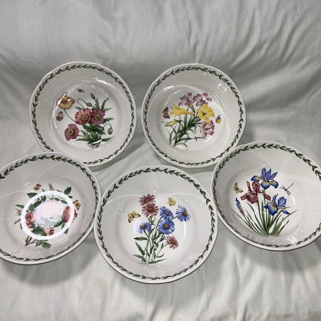 ノリタケ プリマチャイナ　ガーデンブリーズ　絵変わり大鉢　5個組