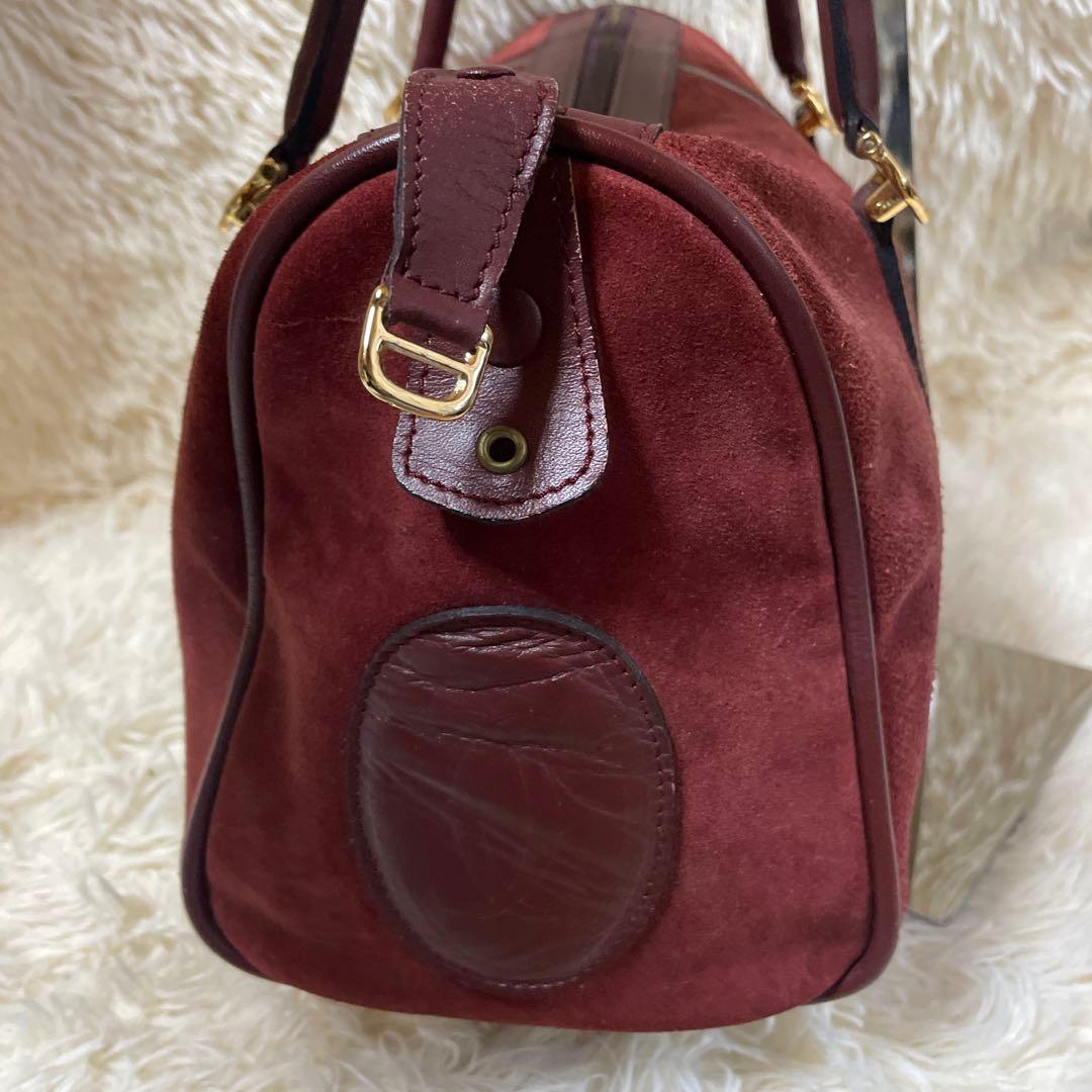 Cartier カルティエ マストライン ボストンバッグ スエード ボルドー