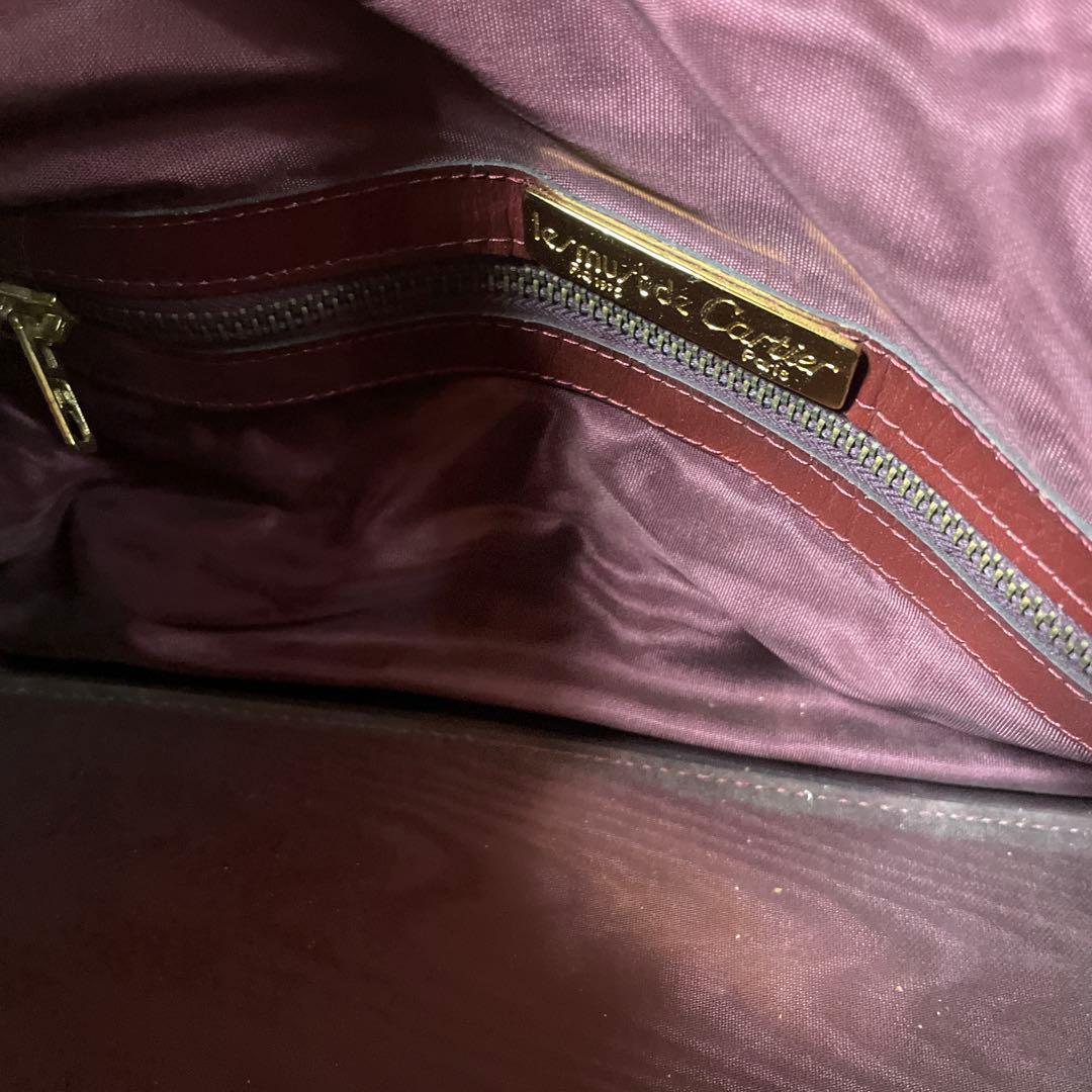Cartier カルティエ マストライン ボストンバッグ スエード ボルドー